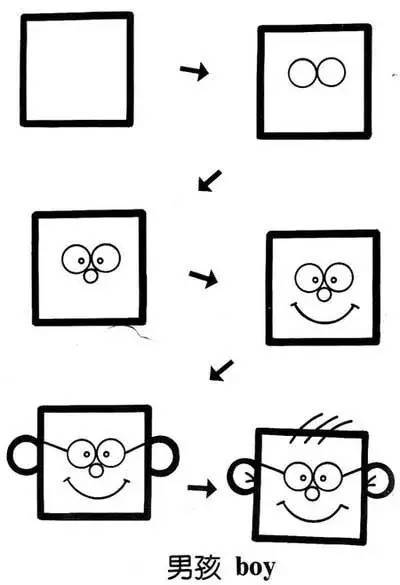 创意图形儿童简笔画--正方形变变变!