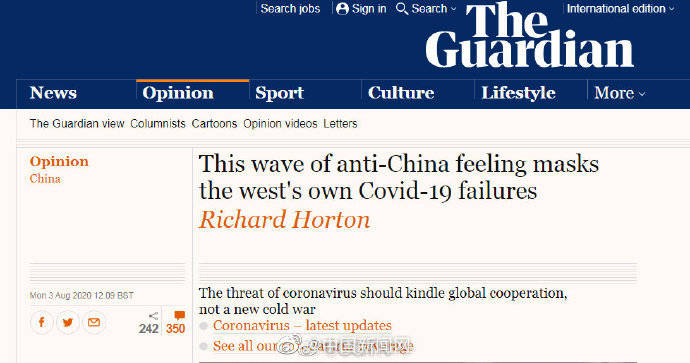 柳叶刀|柳叶刀主编：西方反华情绪是为掩盖应对疫情失败