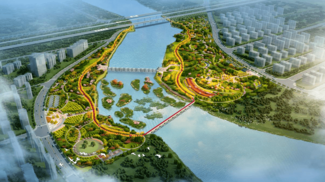 淇河下游湿地公园项目到位于市城乡一体化示范区泰山路淇河桥以东,淇
