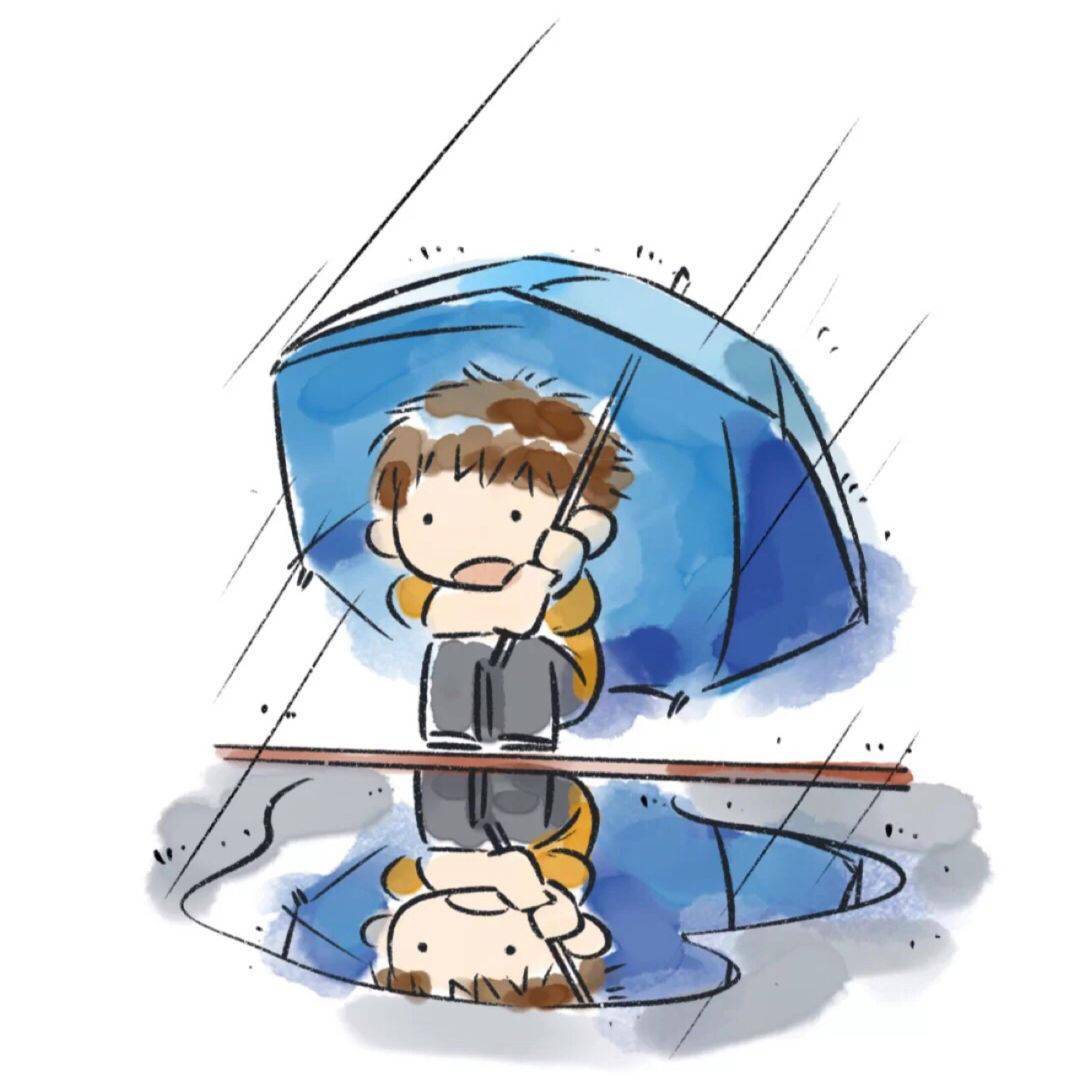 简笔画 | 生动活泼的下雨小图~适合新手~_动漫