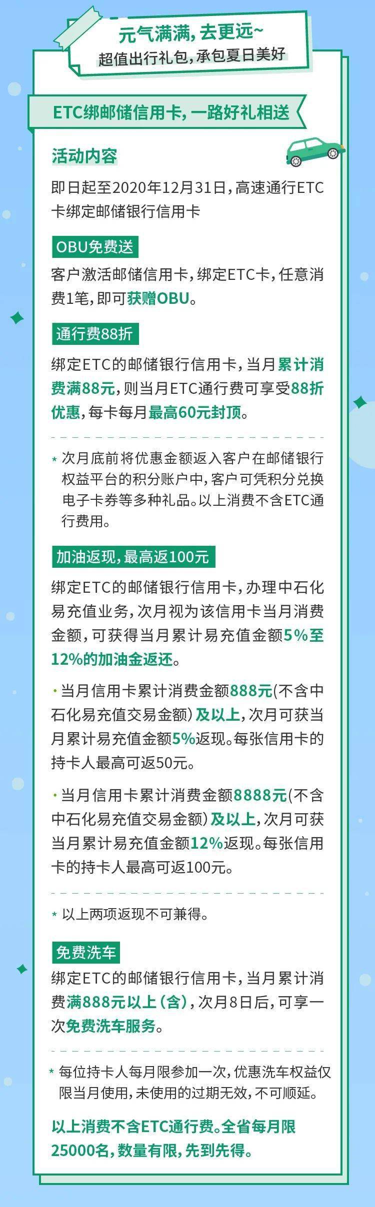 【收藏】邮储银行信用卡优惠集锦