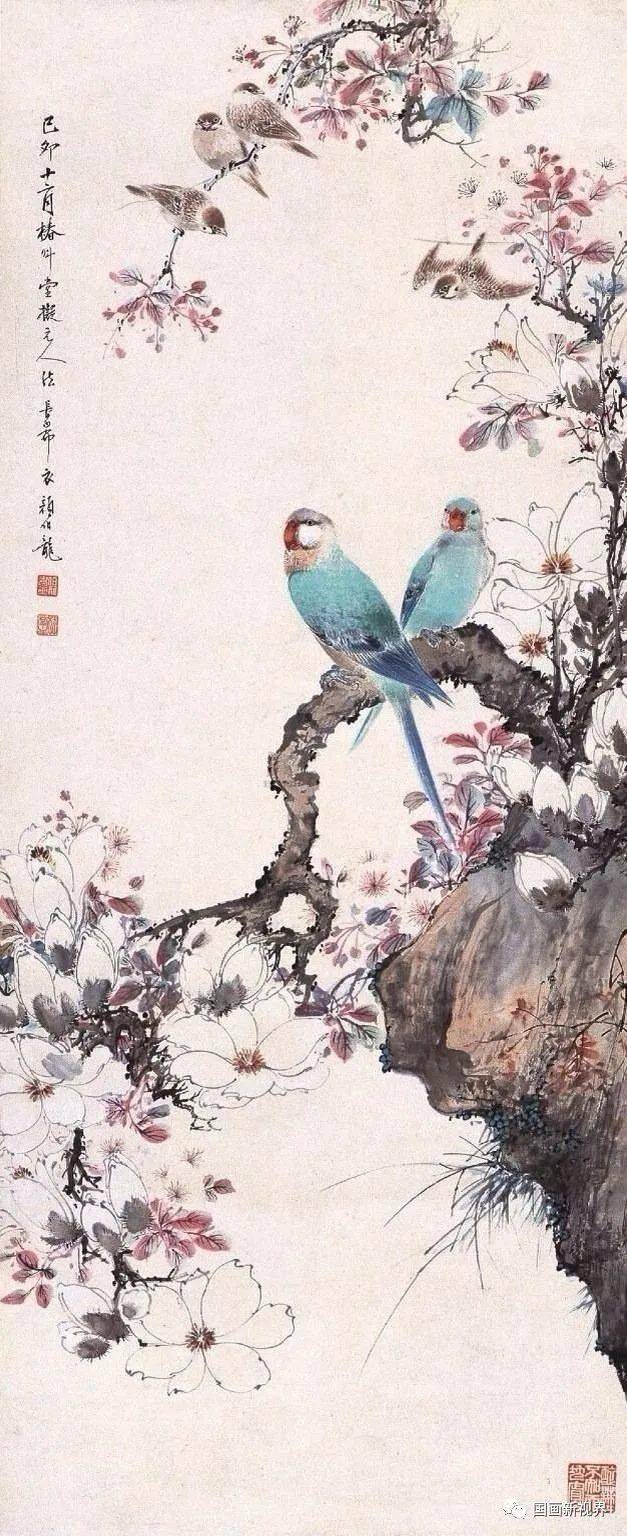 颜伯龙 花鸟作品