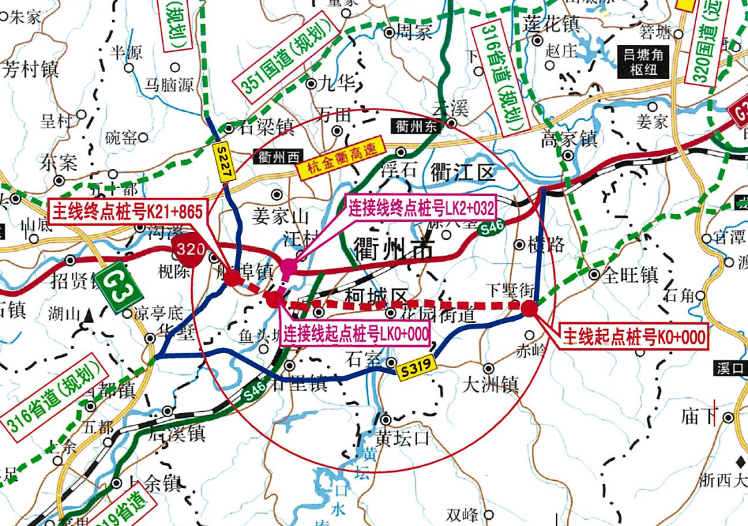 都是断头路,起点以90度角的平交形式接宾港中路;终点以平交接46省道