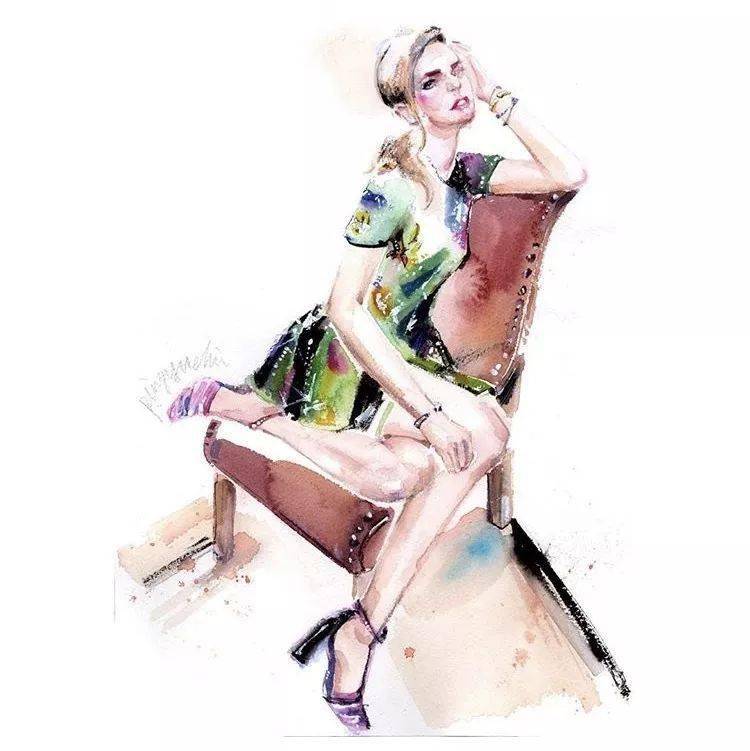 Chiu|超级仙美的绘画步骤分享！Ping-Yu Chiu助你水彩时装画更上一层楼！