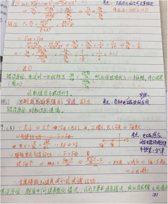 如何高效分析,订正高中物理错题