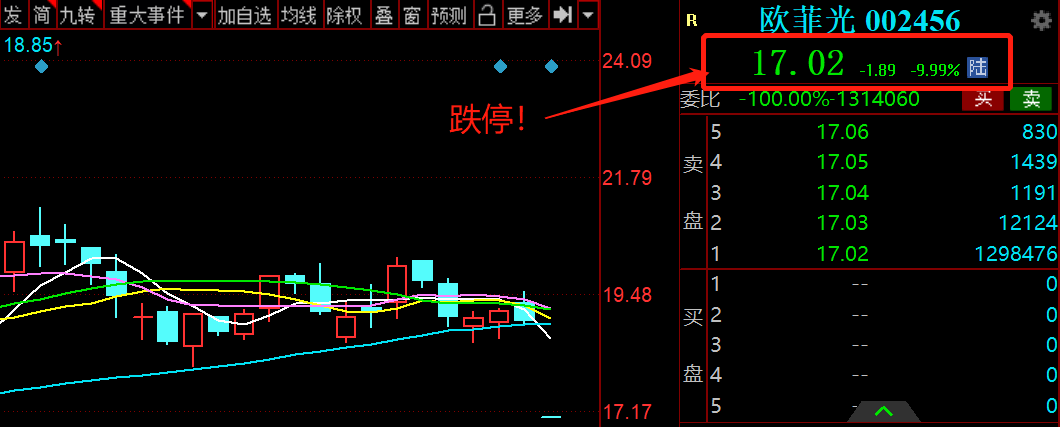 同比|被苹果公司剔除供应链名单？欧菲光：不实！跌停板随之打开