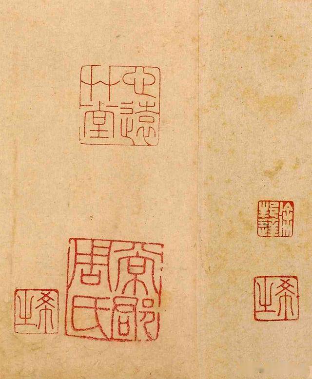 明董其昌,沈度等题跋,柯九思钤印《李伯时演教图》原整卷加放大