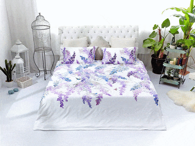 真丝|众筹丨高级美感英式床品,把浪漫的紫藤花园“搬”进卧室