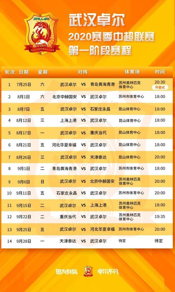 中超联赛今年的赛程表，中超联赛日程2020
