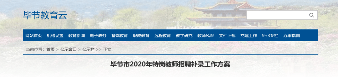 2020年毕节特岗成绩_毕节市2020年特岗教师招聘补录工作方案!