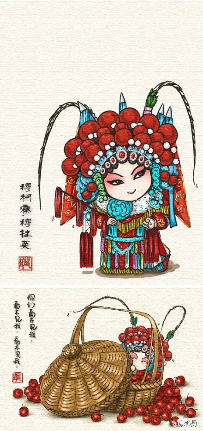 当京剧遇到美食,这插画把我看饿了_胖不墩儿