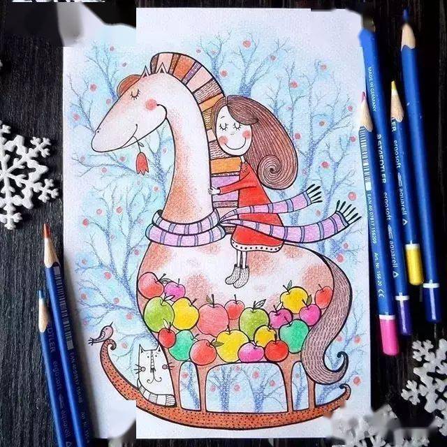 美妙的彩铅卡通画,让我们一起找回童心!