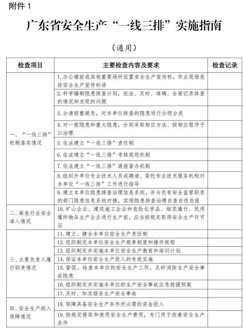 省应急管理厅:印发 《广东省安全生产"一线三排"实施指南》