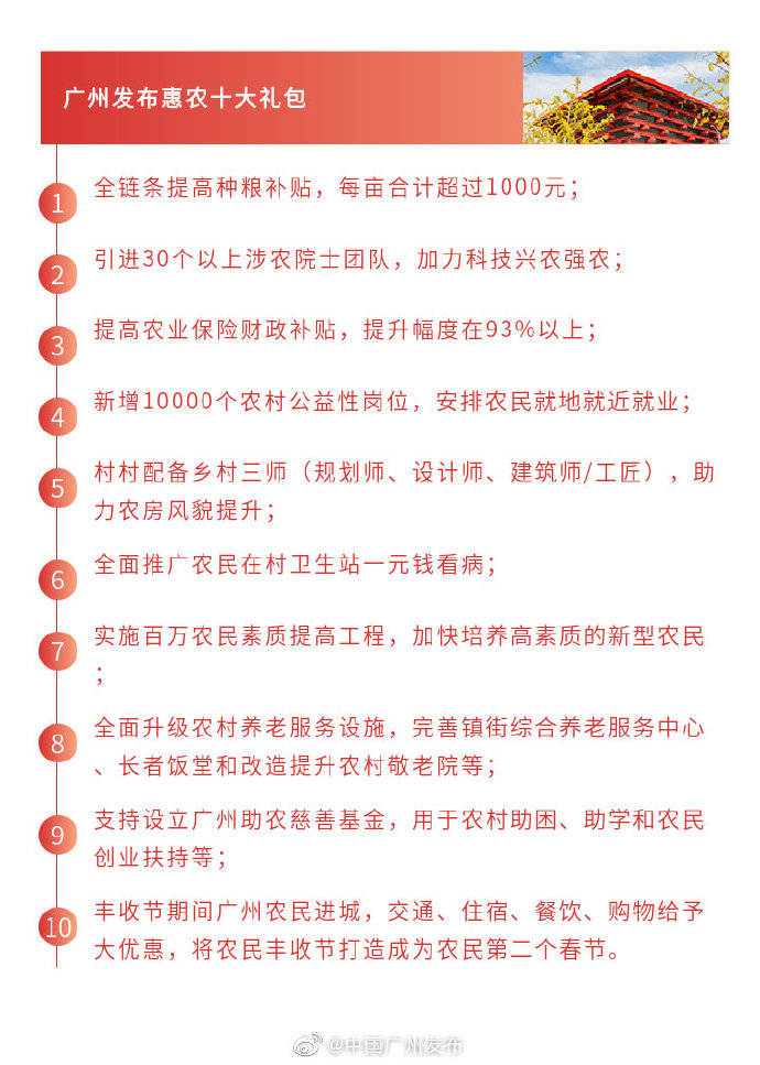 惠农|广州发布惠农十大礼包