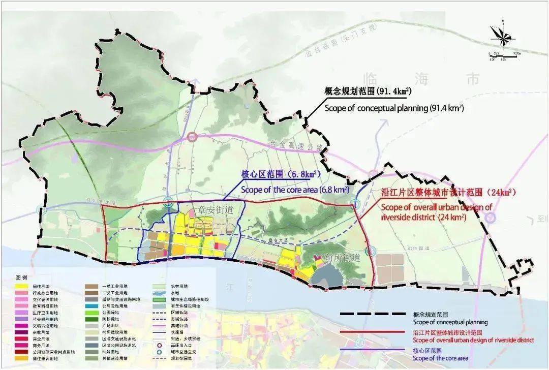 江北新区概念规划与城市设计范围图江北地区现状鸟瞰图据悉,章安桥