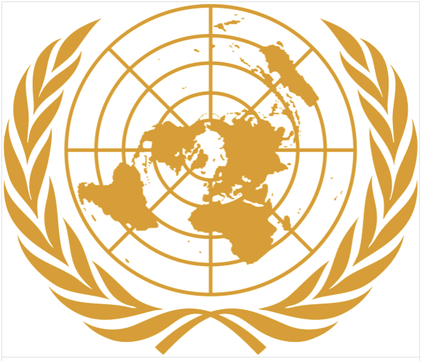 联合国徽章的设计是一张以北极为中心的世界地图等距离方位投影,由