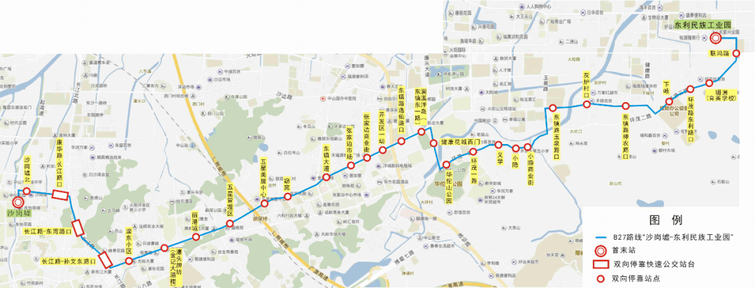 中山环线快速公交东半环9条高清线路图!