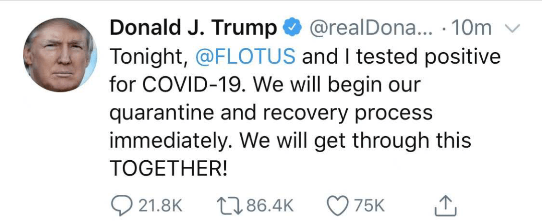 美国|超大黑天鹅！特朗普确诊新冠后，全球资本市场会如何走？