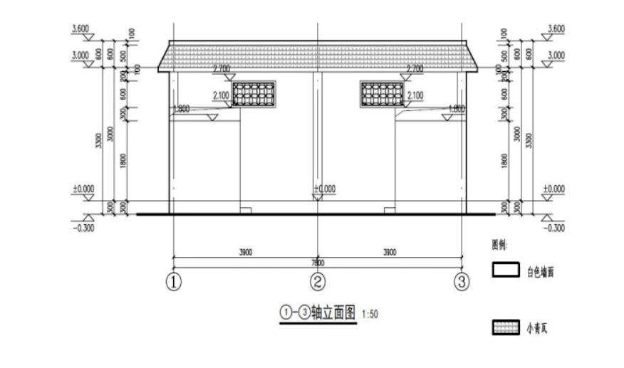 一层平面图: 立面图: (一)建设规模(详见附表1)