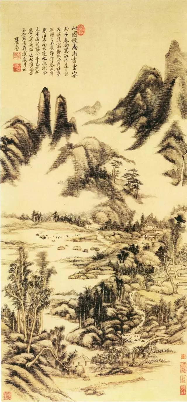 仿吴镇山水图轴 上博藏