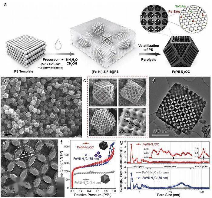 催化有序多孔碳表面耦合共存fe和ni单原子高效促进氧还原反应
