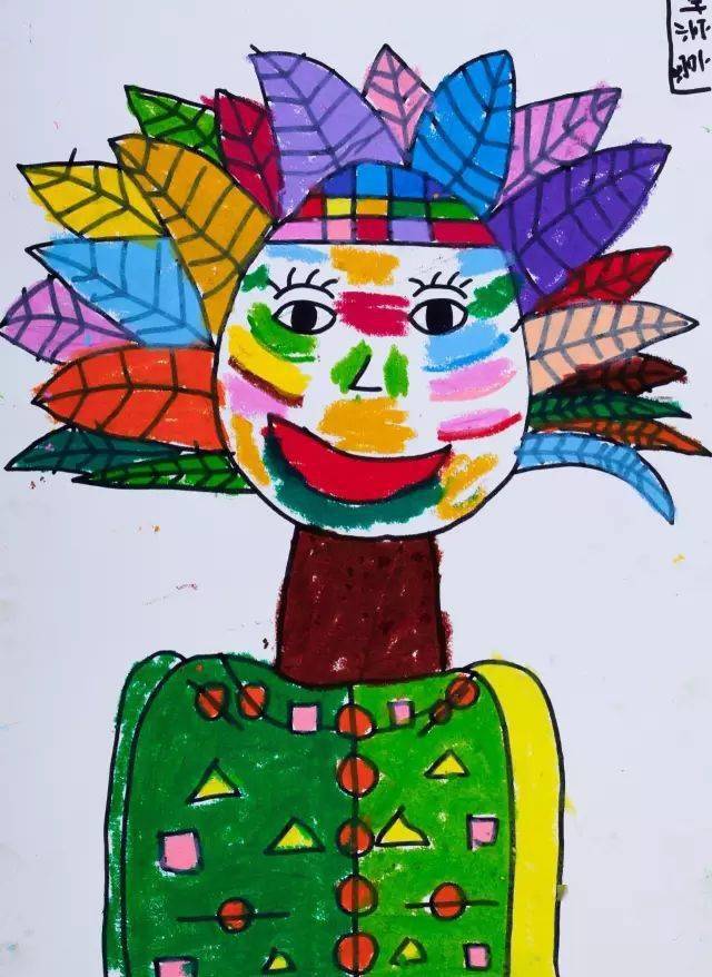 幼儿园印第安人绘画素材