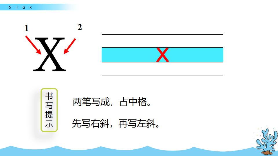 部编1上汉语拼音6jqx视频学习图文讲解