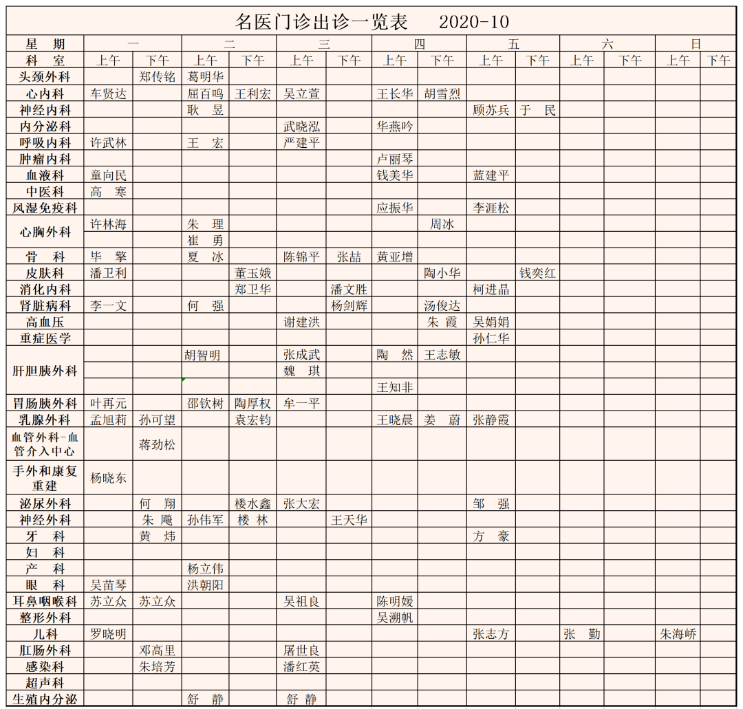 名医门诊需要的请收藏就从"浙人医"10月门诊排班表开始吧新的一天勤劳