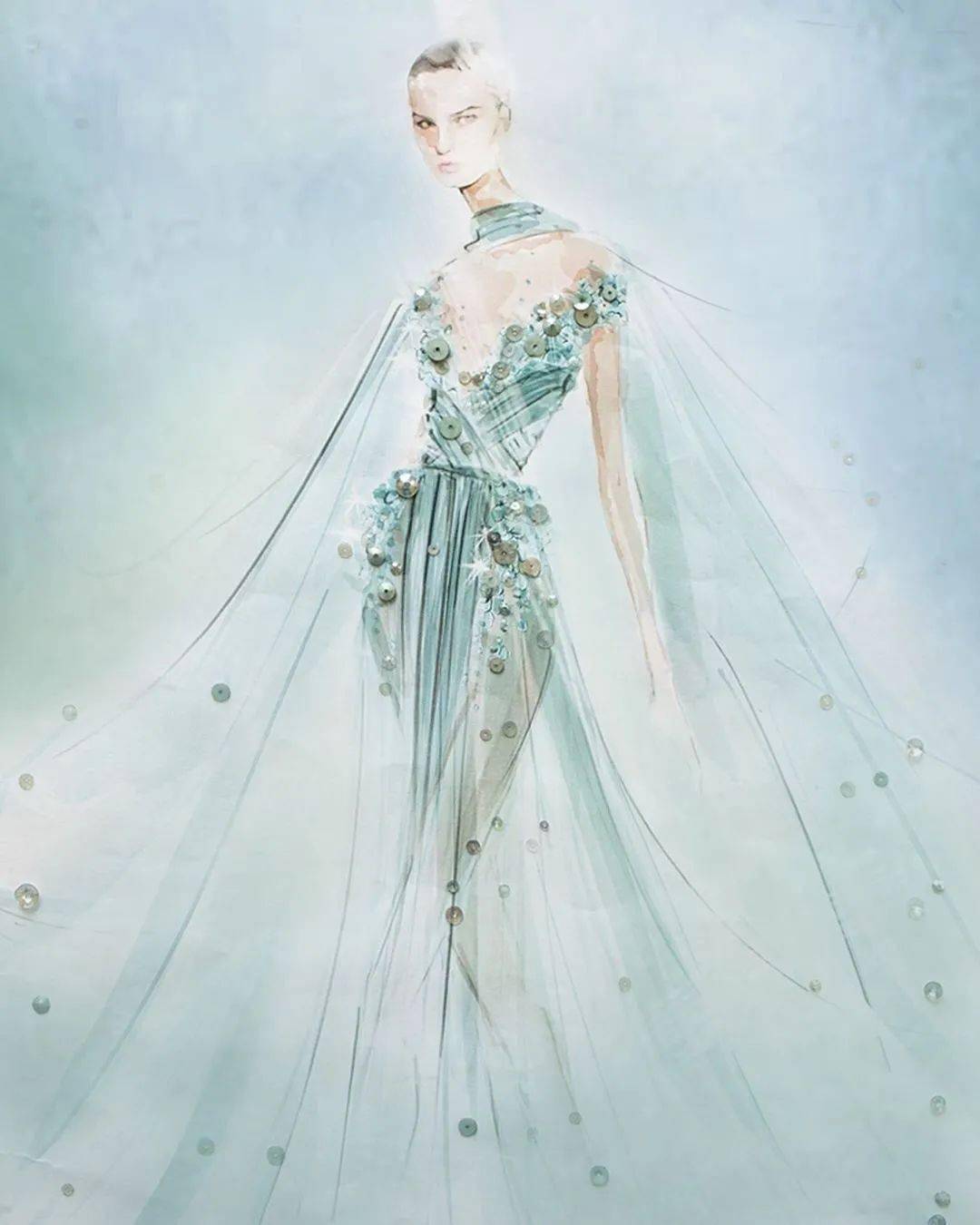 Saab|下凡历劫这么苦,为什么不打扮得再美一些呢?交织着华丽Elie Saab在斜阳下闪烁着光芒