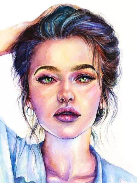 水彩|沉迷眼睛刻画的小伙伴看过来！Lina的水彩人物肖像步骤统统分享给你！