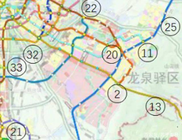 在成都轨道交通远期方案中, 龙泉驿城区共计拥有地铁 2号线,11号线