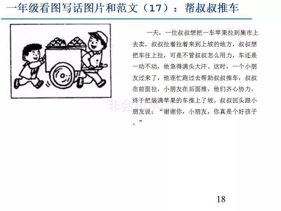 一年级语文上册:67篇看图写话范文,期中满分篇!