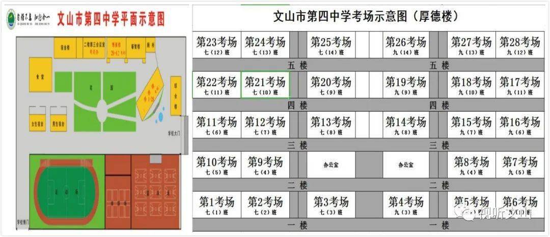 超详细考场示意图 文山事业单位考生必看!