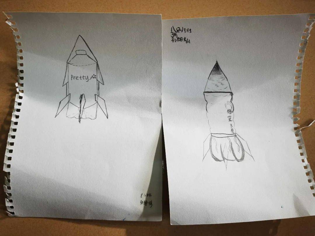 然后,同学们进行了火箭机身设计工程.