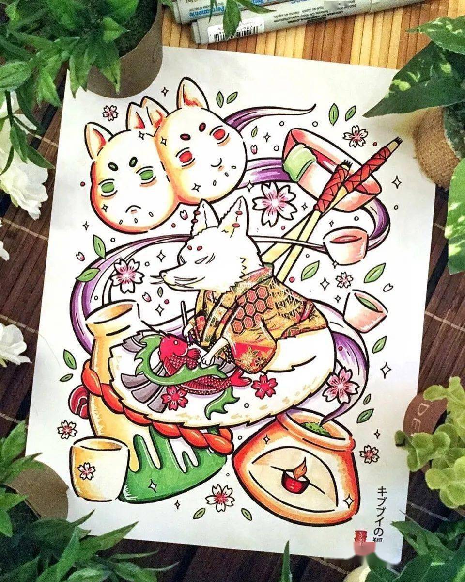 插画| 马克笔水彩食物创意插画,来看有没有你看过的日