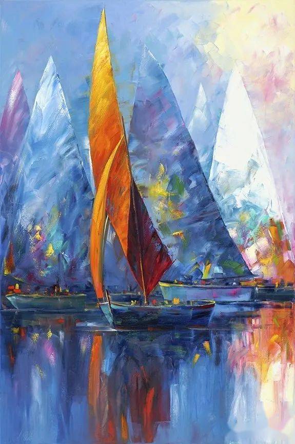 创意色彩临摹素材——美丽的帆船