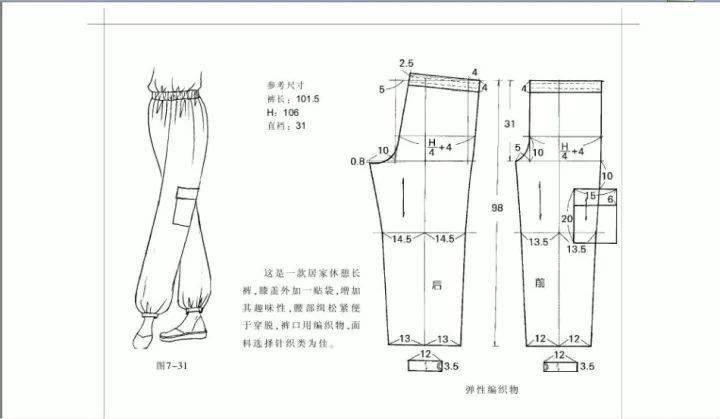 各种各样的裤子款式裁剪图,超多哦59个款式哦