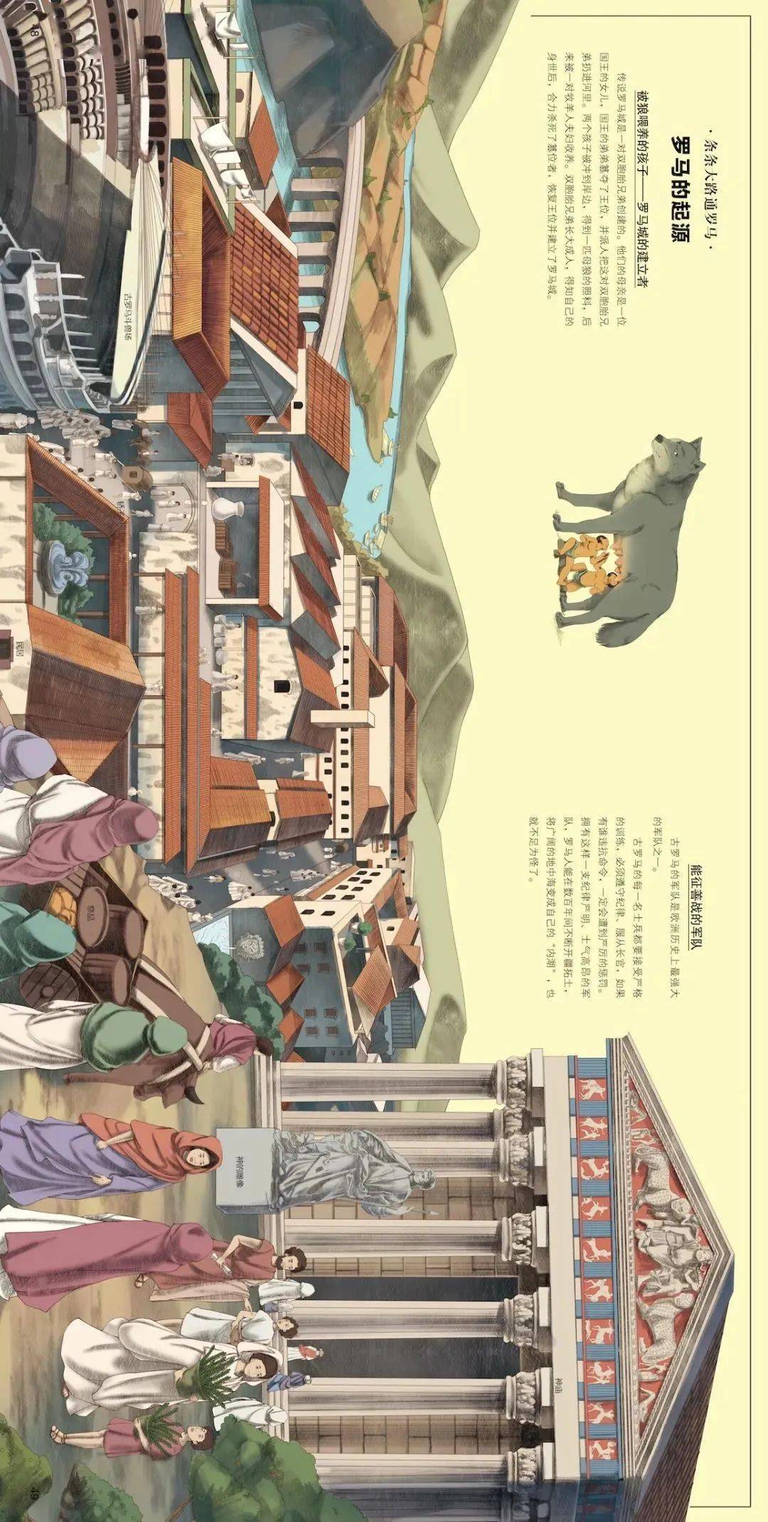 77 幅全景手绘图 世界历史长卷尽收眼底 这套书一共分为上下两册,从