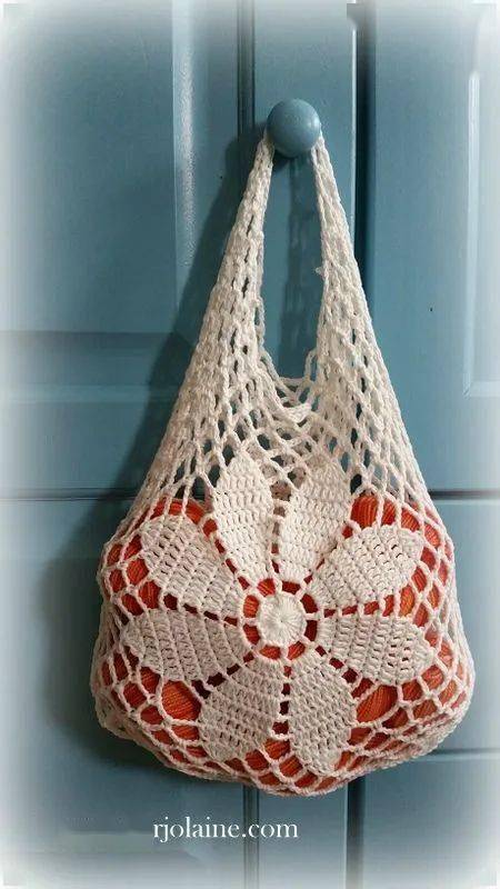 毛线|用剩余的毛线钩了几个购物网袋，出门真是好用极了！