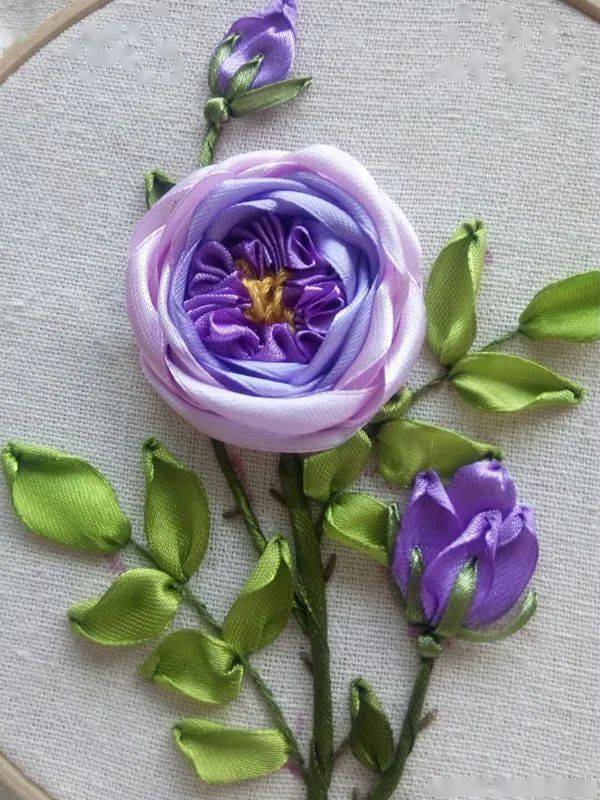 教程|丝带绣 | 奥斯汀玫瑰的绣法教程！（附:13种丝带、7种入门针法详细教程）