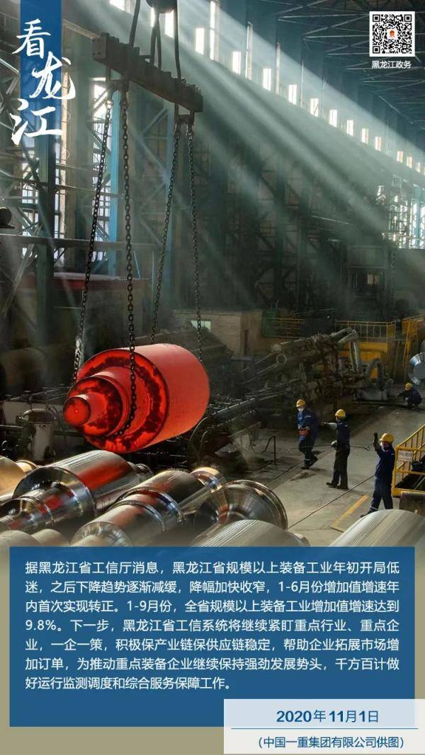 来源|看龙江｜黑龙江省规模以上装备工业增加值同比增长9.8%