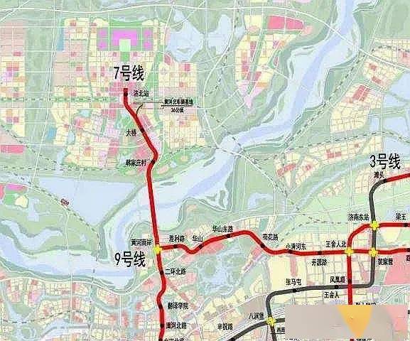 北跨黄河的7号线轨道交通这样走,路线站点公布