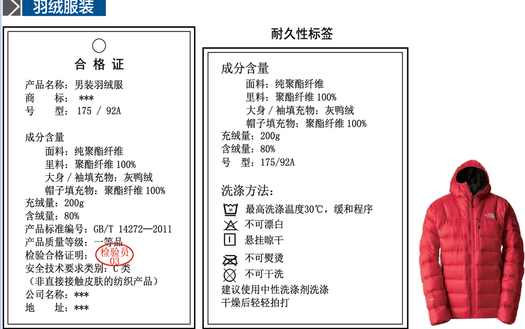 你会买羽绒服吗羽绒制品标签信息这样看