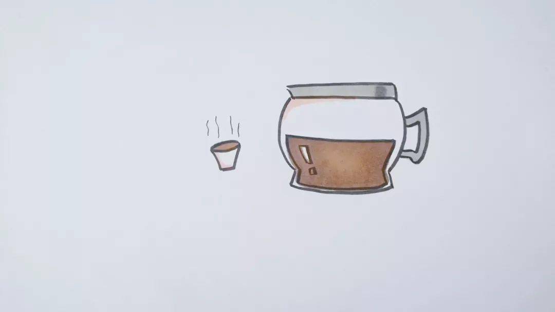 一学就会的咖啡壶简笔画,动手试试吧