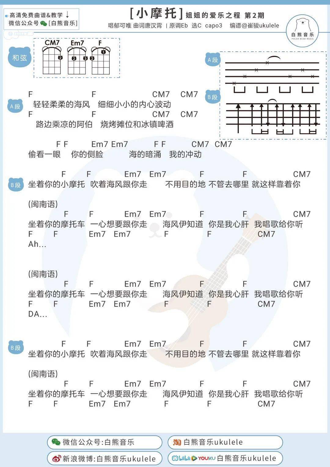 纤夫的爱的尤克里里曲谱_纤夫的爱曲谱(5)