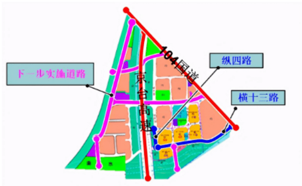 宽度为40米;正在修建的道路是位于旧宫镇南部德茂b街区的两条次干路