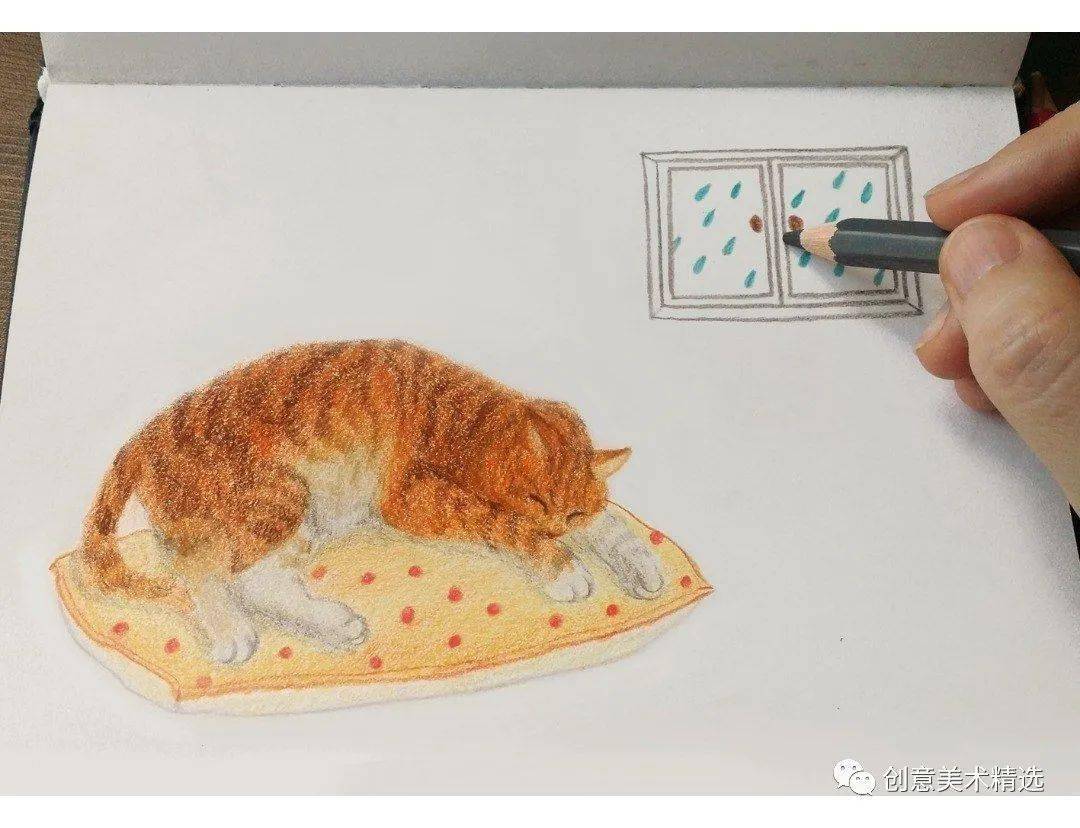 彩铅插画——小橘猫的幸福生活