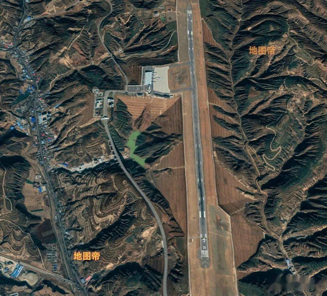 航拍吕梁大武机场,到处都是山,建个机场真不容易