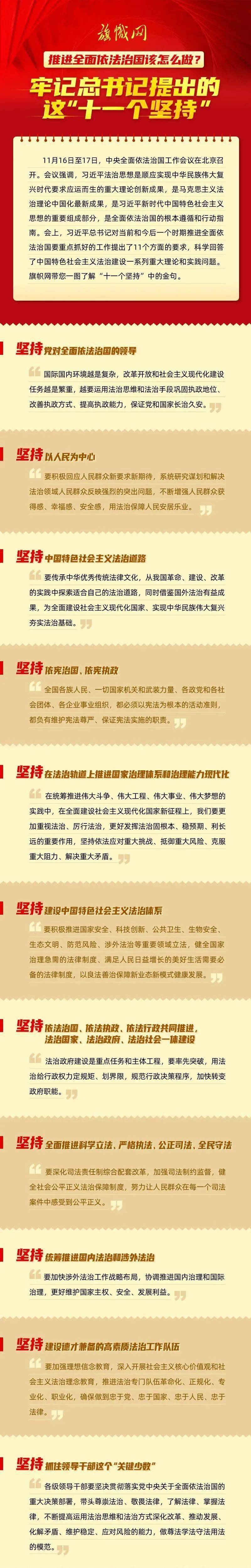 推进全面依法治国该怎么做?牢记总书记提出的这"十一个坚持"