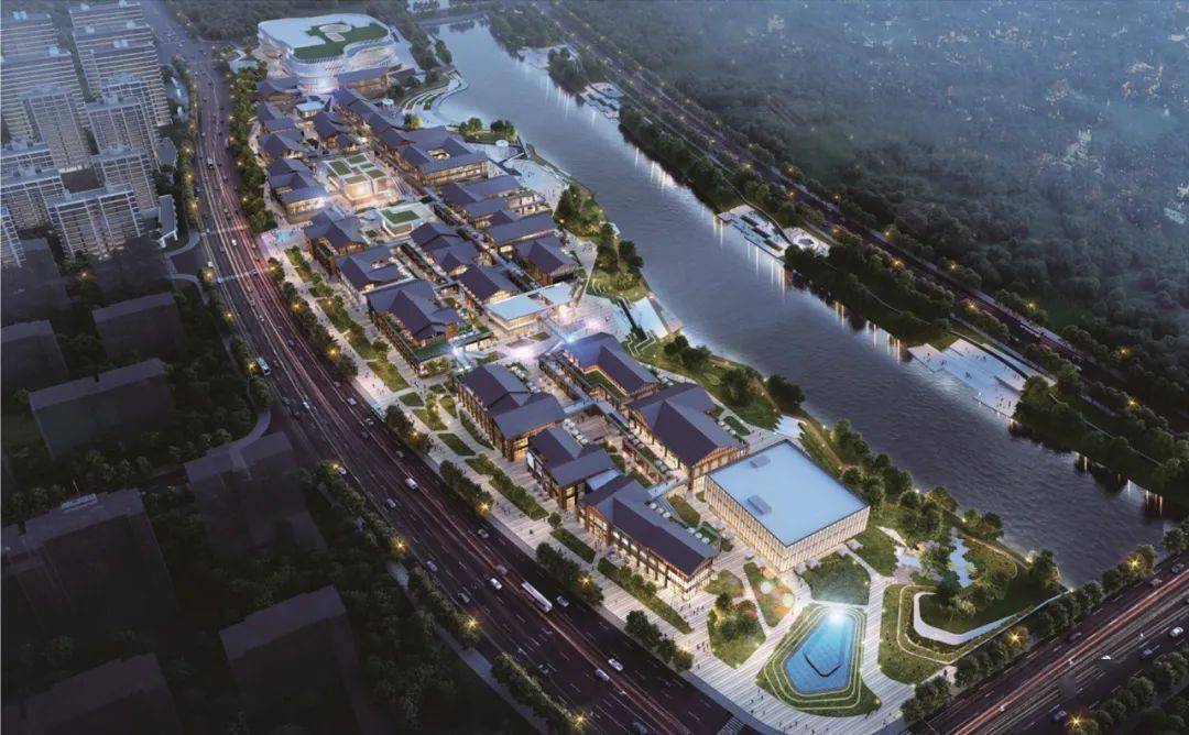 近日,慈溪政府信息公开网公布了一组  新城河滨河商业项目的规划设计